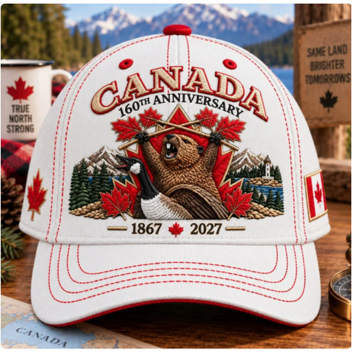 🔥LAST DAY 50% OFF - 🍁 Canada 160th Anniversary 1867–2027 – Premium Embroidered Heritage Cap 100% Cotton